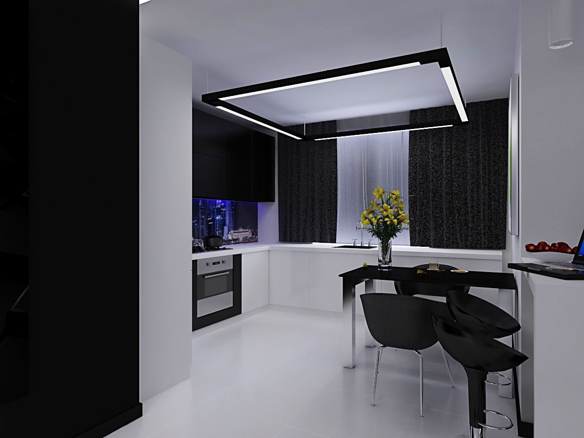 Кухня гостиная черная. Кухня гостиная хайтек 16м. Черно белая кухня гостиная. Кухня гостиная в стиле хайтек. Черно-белые кухни в интерьере.