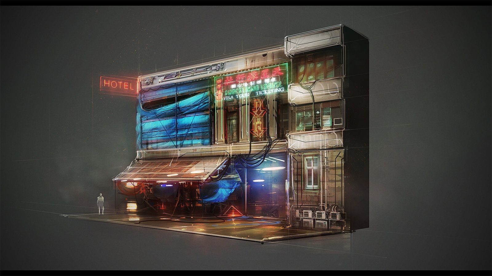 Cyberpunk house 3d model фото 19