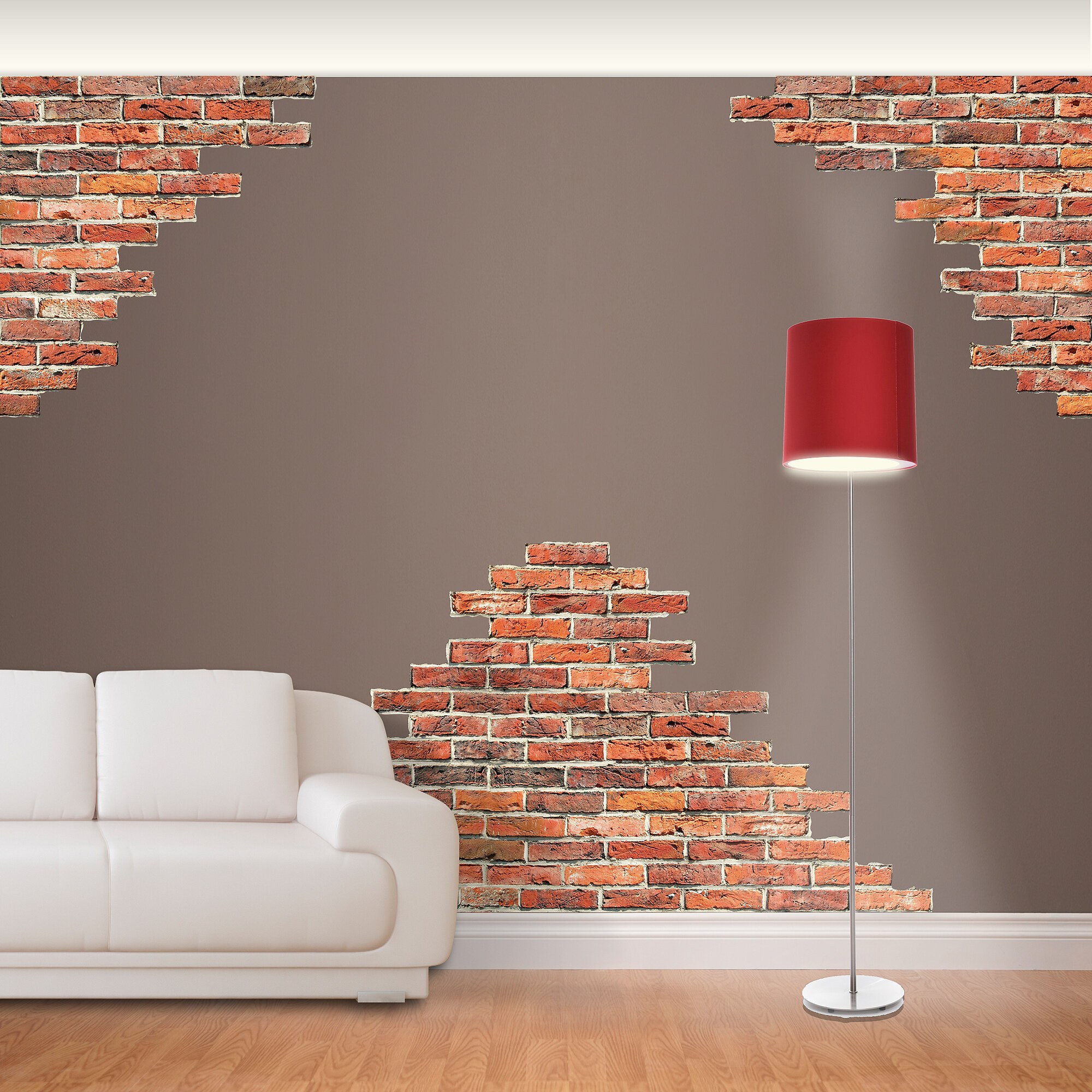 Декор из кирпича на стене