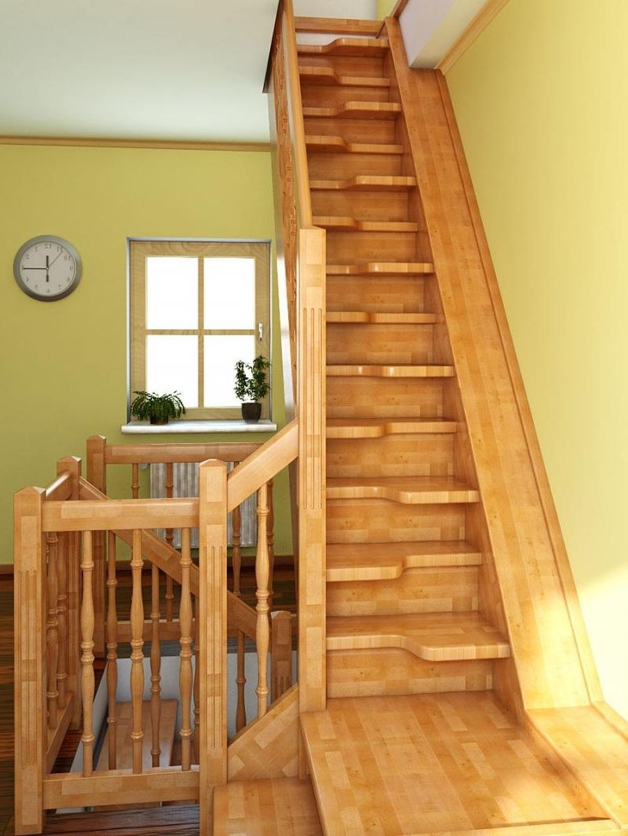 Лестница утиный шаг двухмаршевая