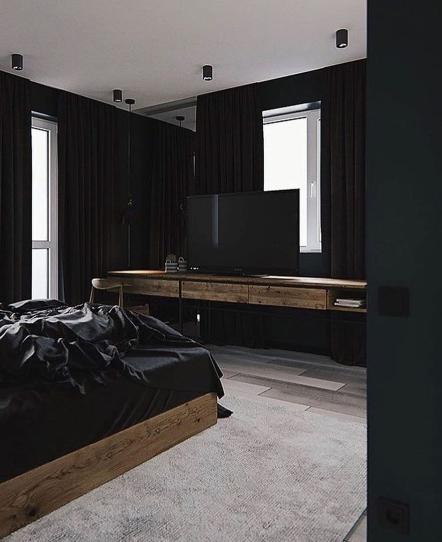 Спальня в черном цвете