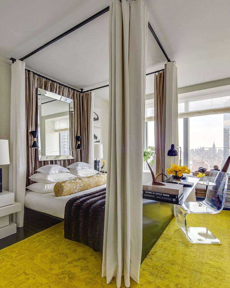 Зонирование шторами