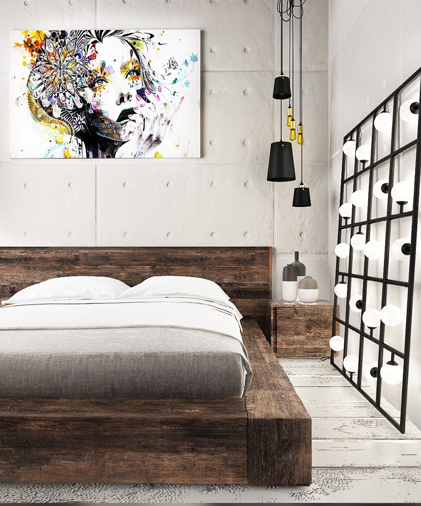Изголовье кровати в стиле лофт