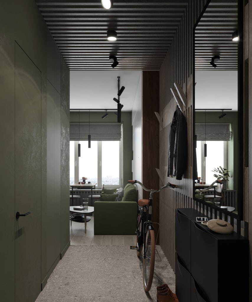 Дизайн проект однокомнатной квартиры левел Амурская