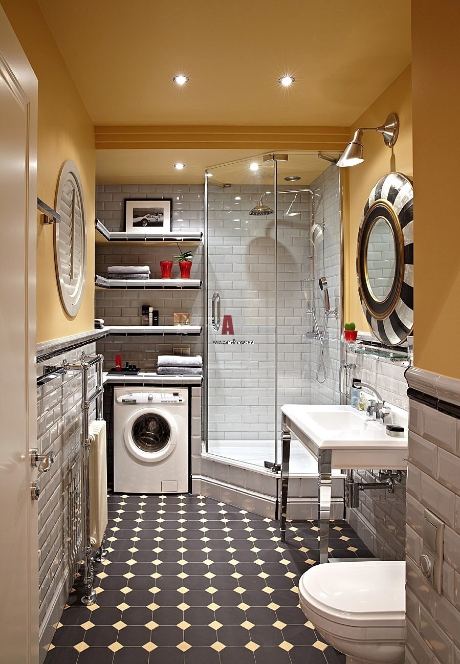 Ванная с душевой и стиралкой