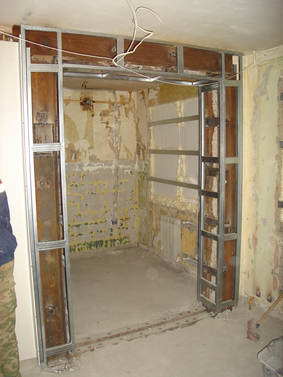 Отделка дверного проема гипсокартоном