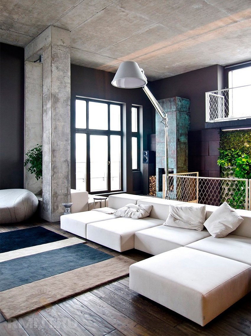 Потолок лофт бетон