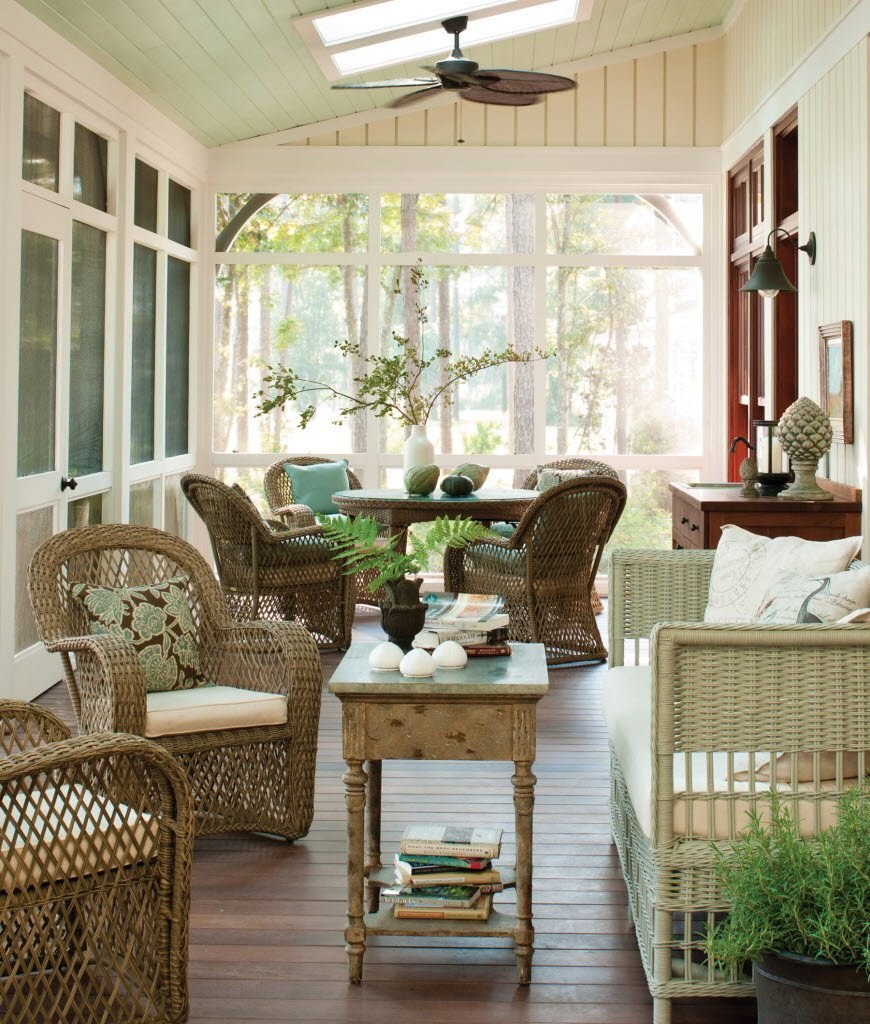 Интерьер дачной веранды