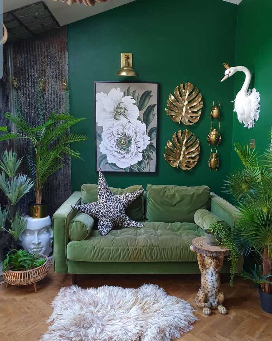 Комната в зеленом стиле