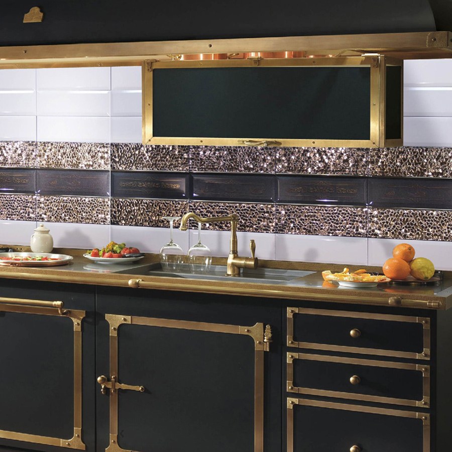 Absolut monocolor Decor Versalles Gold negro 10x30