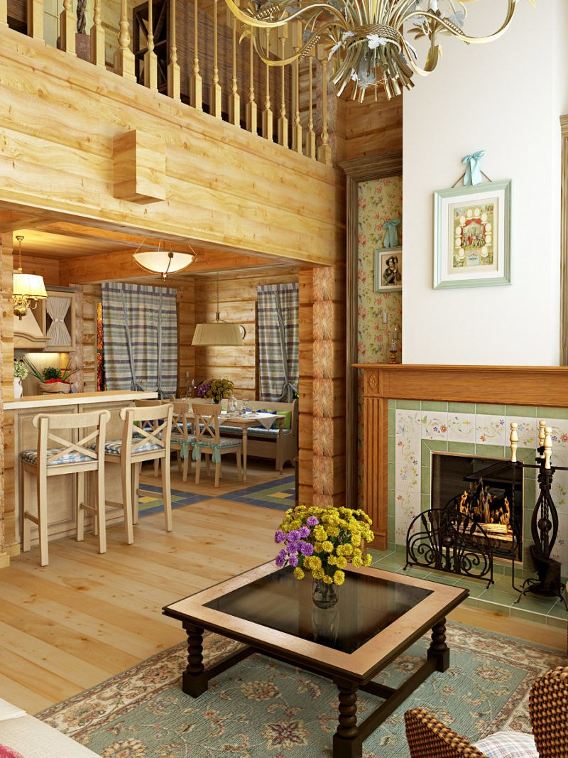 Интерьеры деревянных домов