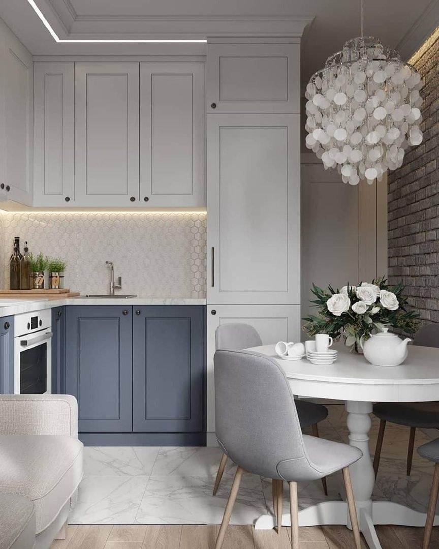 Белая глянцевая кухня