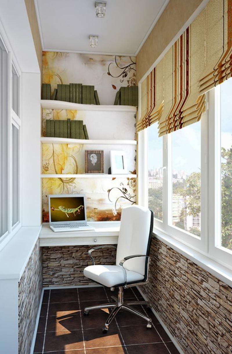 Отделка маленького балкона