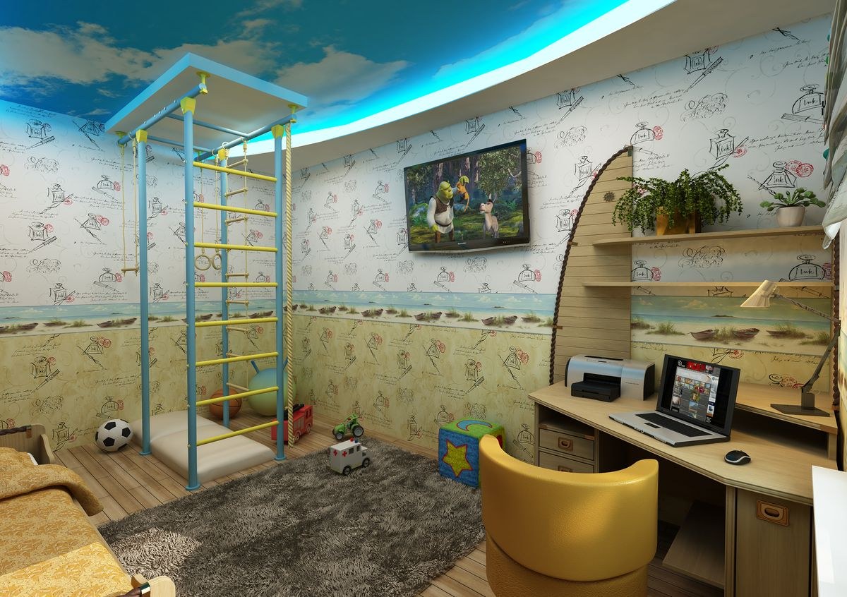 Детская комната для мальчика дошкольного возраста