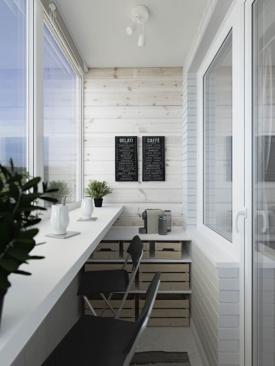 Балкон красиво просто в интерьере (61 фото)