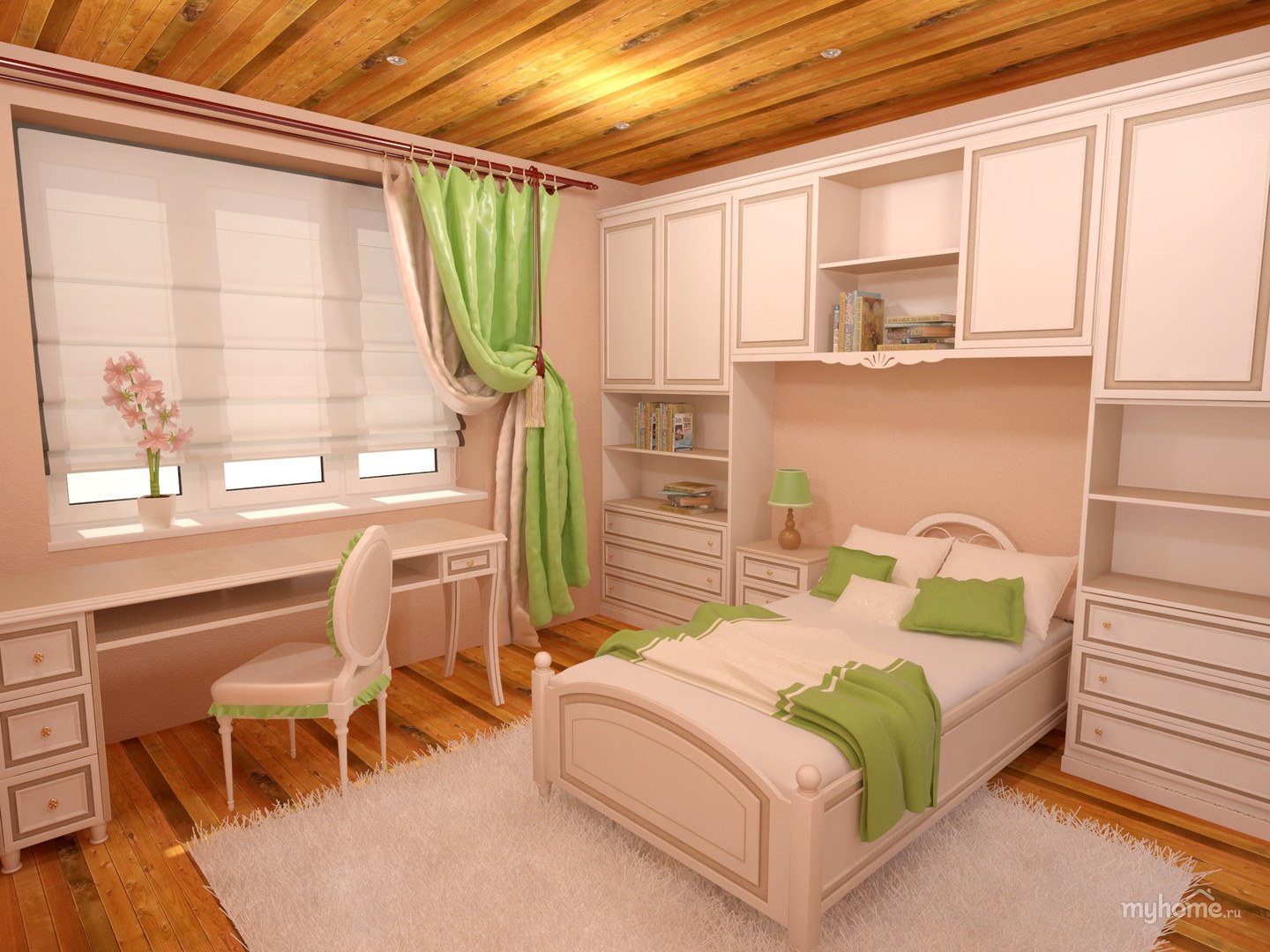 Расположение мебели в спальне детской