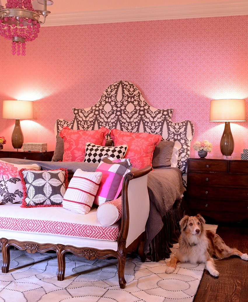 Черно розовый интерьер