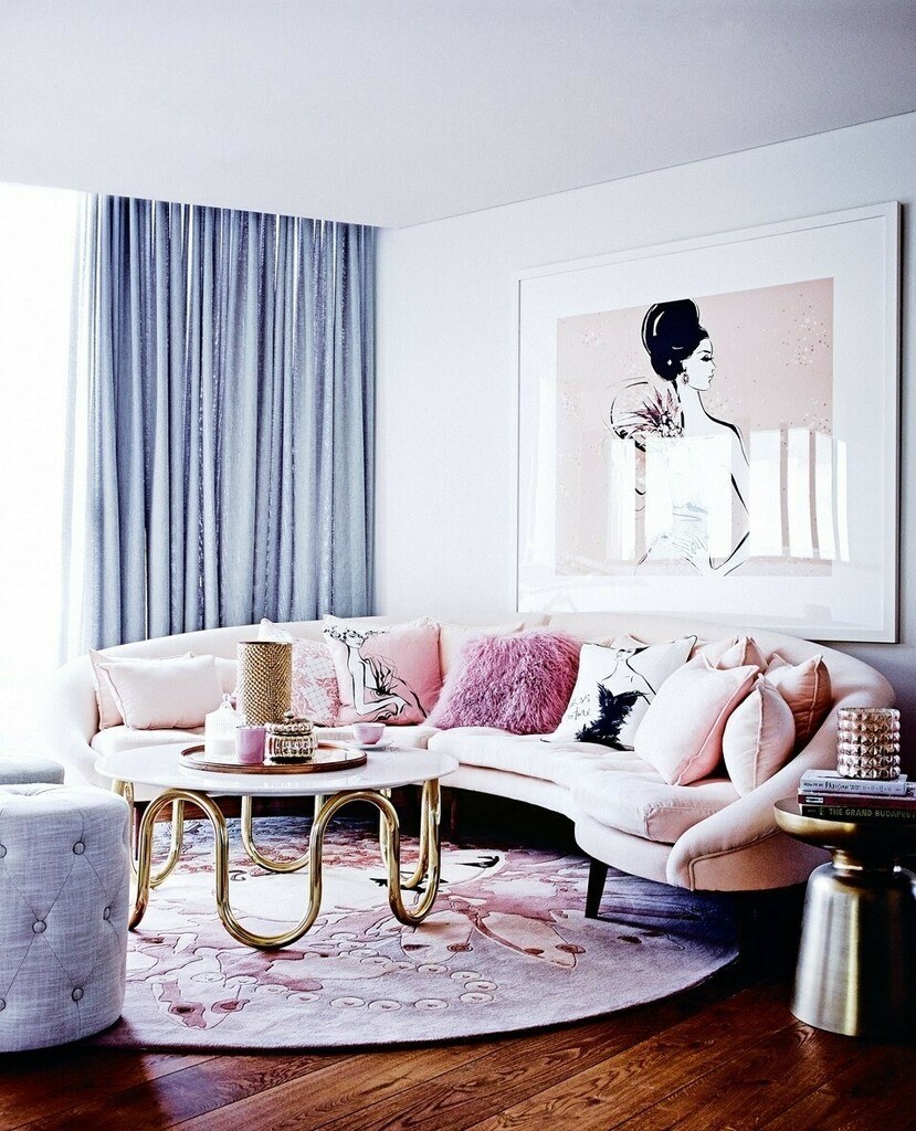 Розовый цвет в интерьере