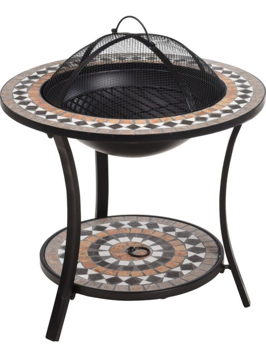 Стол с встроенным очагом уличный