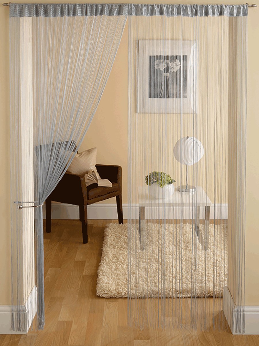 Зонирование шторами нитями