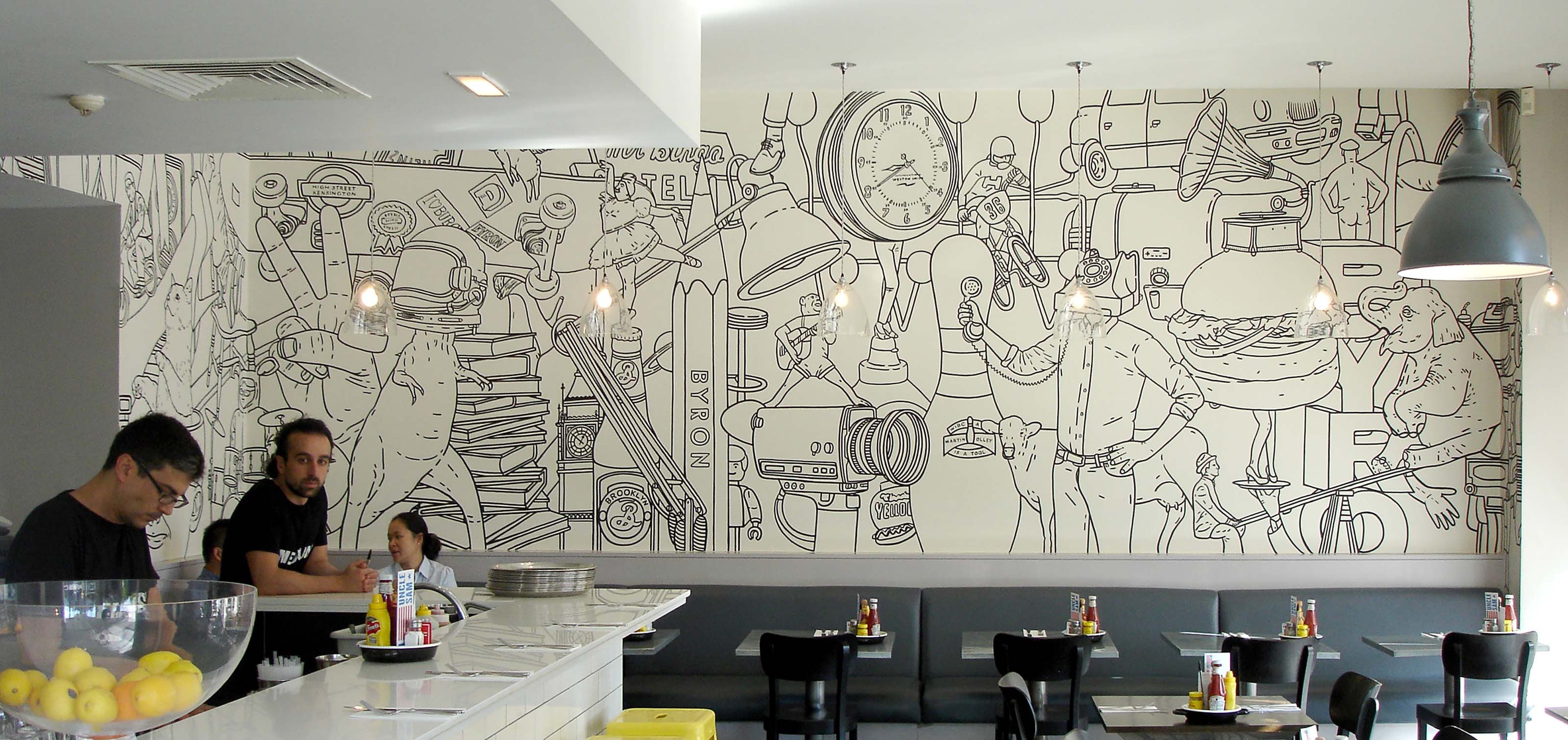рисунки на стену в кафе