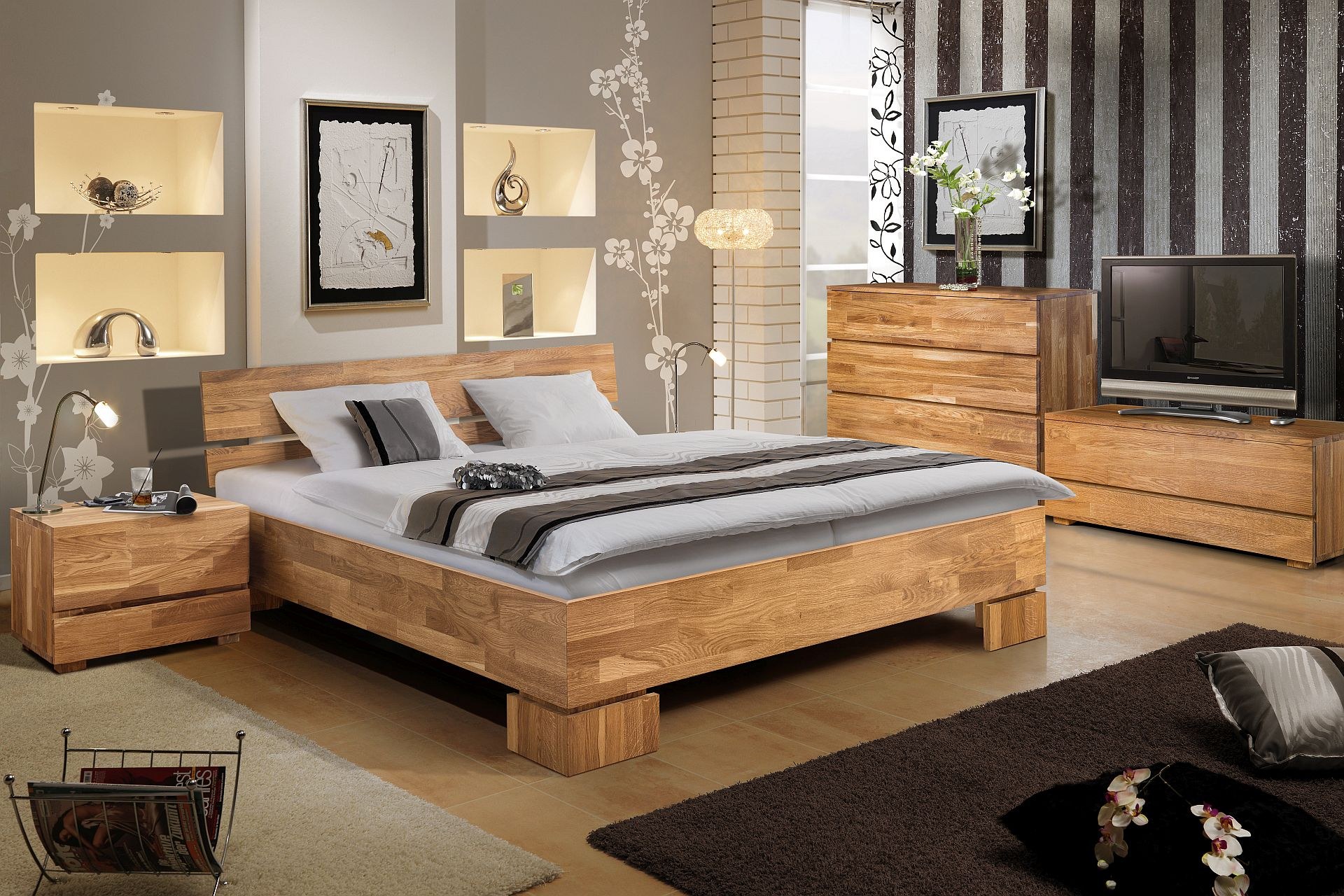 Спальня мебель дерево. Кровать-татами Киото. Кровать дубовая "Бриджит". Кровать Лозанна массив дуба. Стильные деревянные кровати.