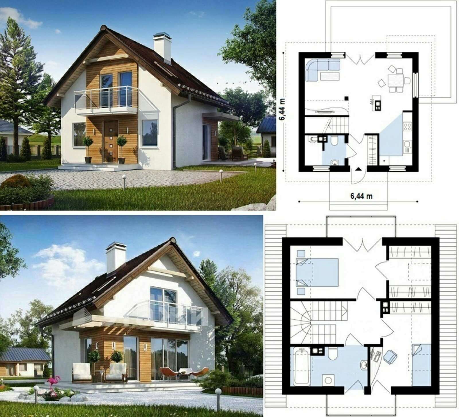 Проект двухэтажного дома компактного дома