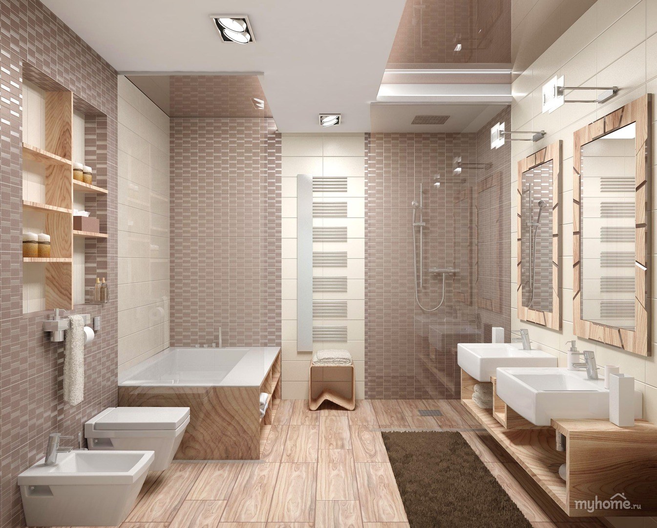 Готовые проекты ванной. Ванна 4м2 экостиль. Дизайнерский проект ванной комнаты. Интерьер туалета. Ванная с туалетом.