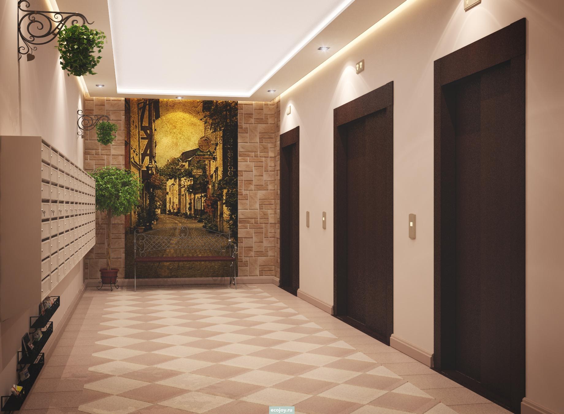 Дизайн лифтового холла в многоквартирном доме
