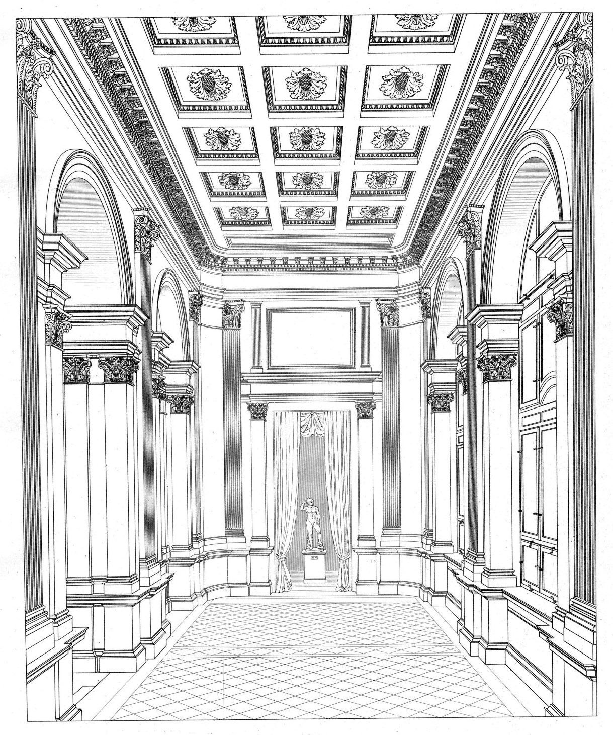 Рисунок 5 класс барокко. Эскиз интерьера в стиле Барокко. Бальный зал в стиле Барокко. Рисование Дворцовый интерьер. Эскиз интерьера дворца.