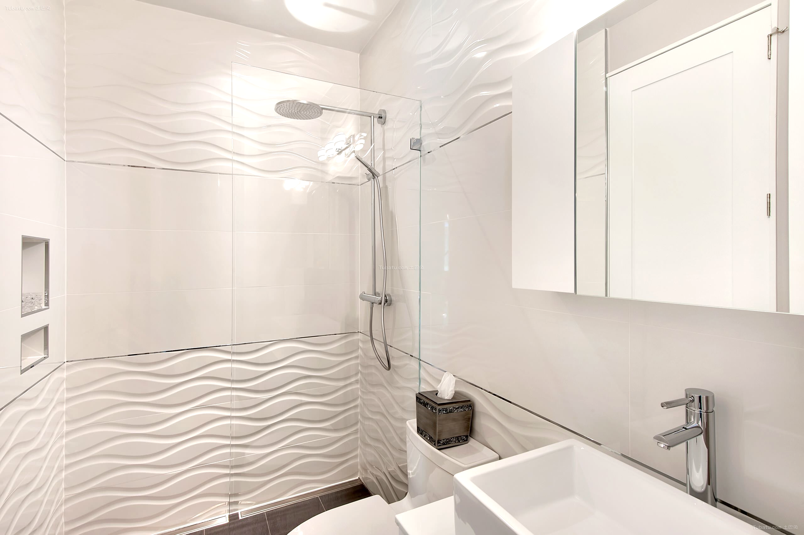 Белый дизайн ванной с волнистой стеной (54 фото) - красивые картинки и HD фото