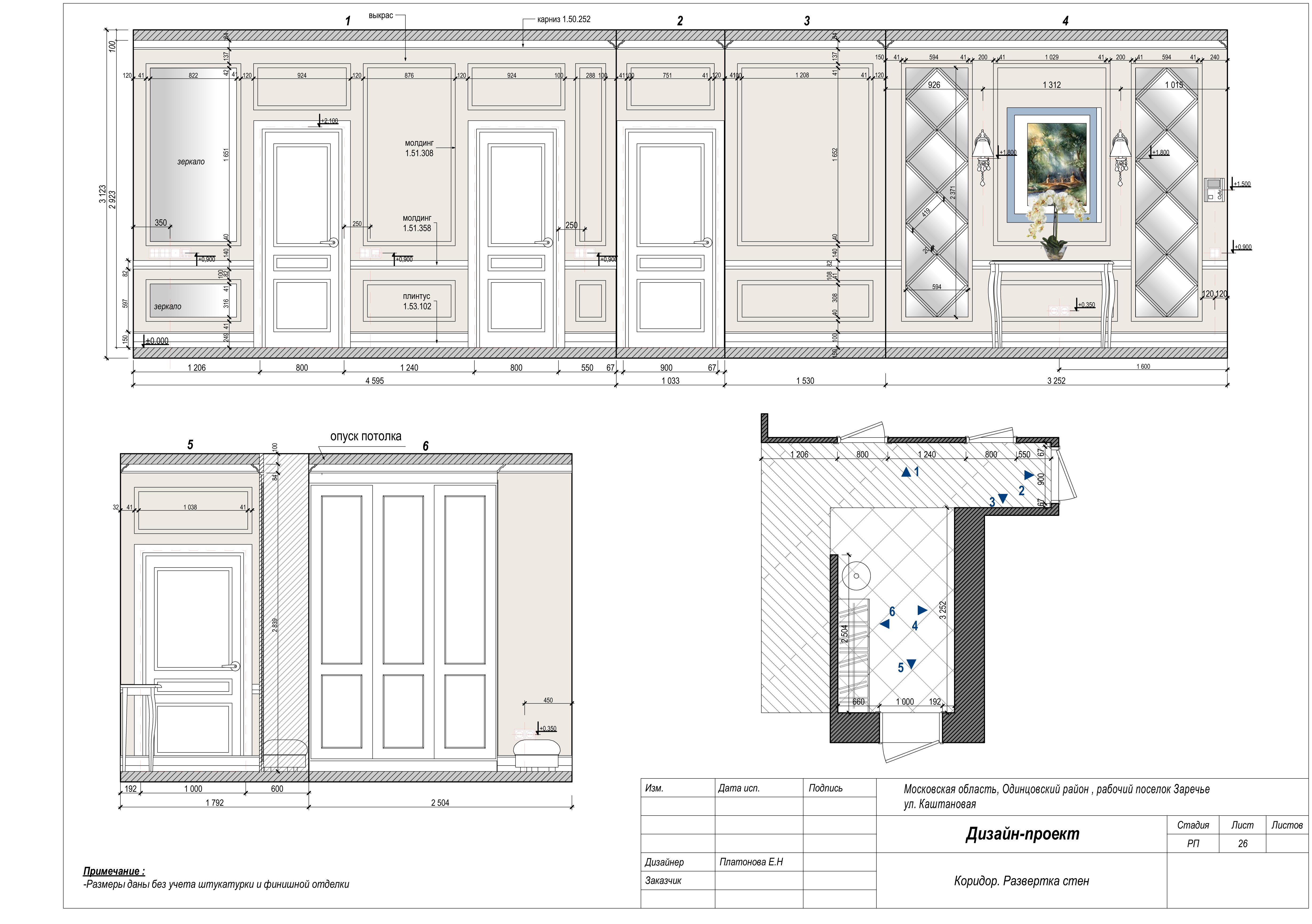 Развертки стен ARCHICAD чертежи