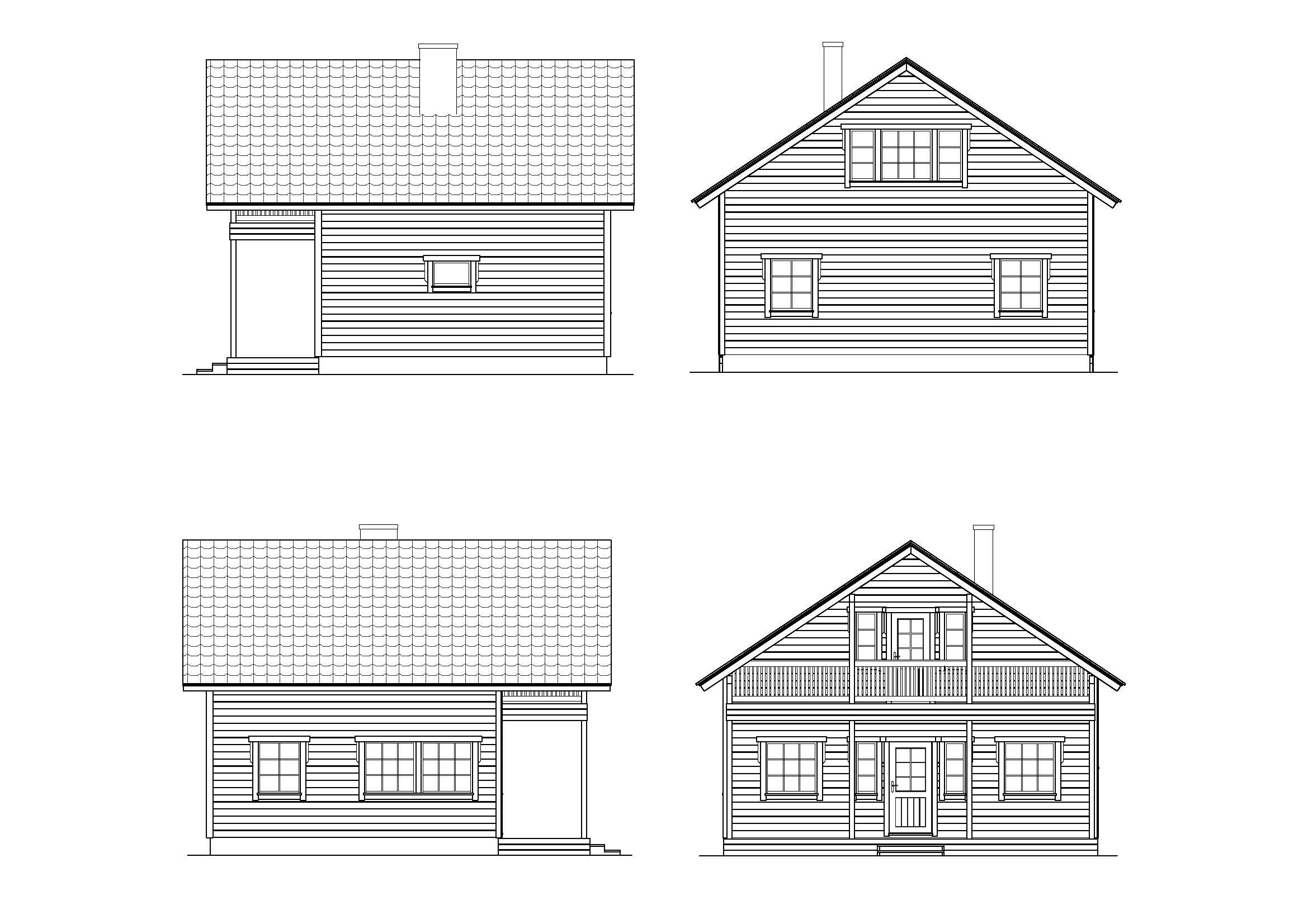 Фасады и планы деревянных домов