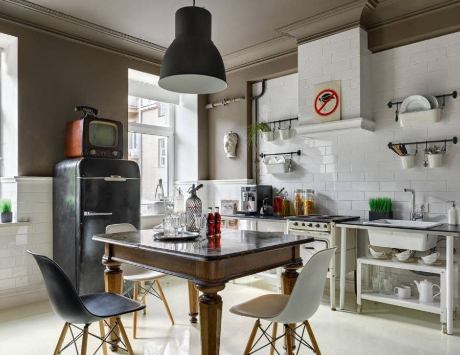 Ретро стиль в интерьере кухни
