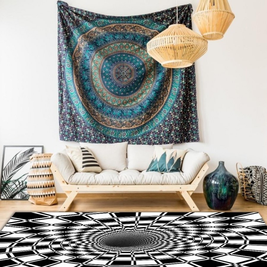 Ковер настенный в интерьере