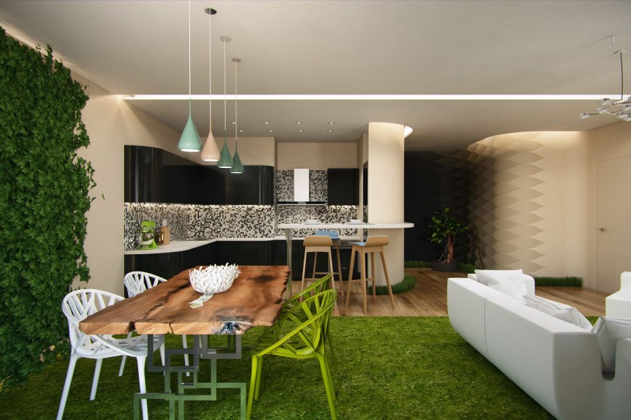 Кухня маленькая экостиль