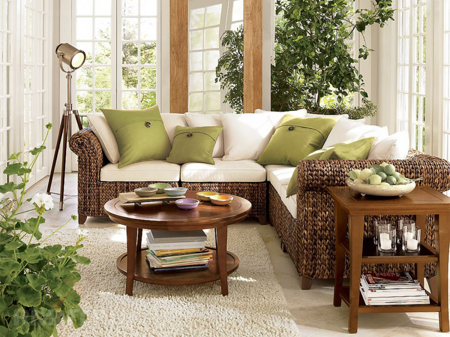 Экостиль в интерьере кухни-гостиной