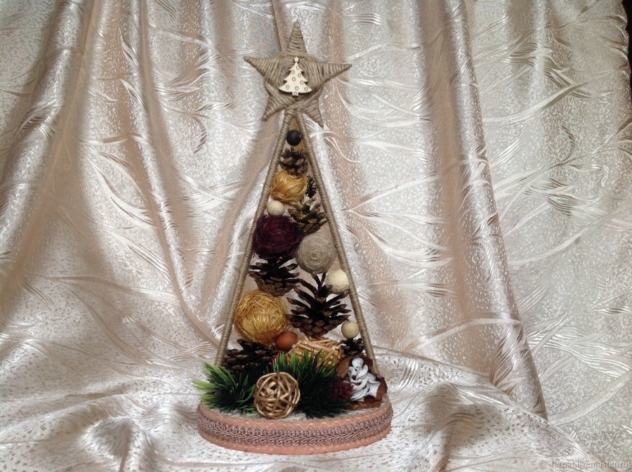 Сувенир Новогодняя елочка в эко стиле