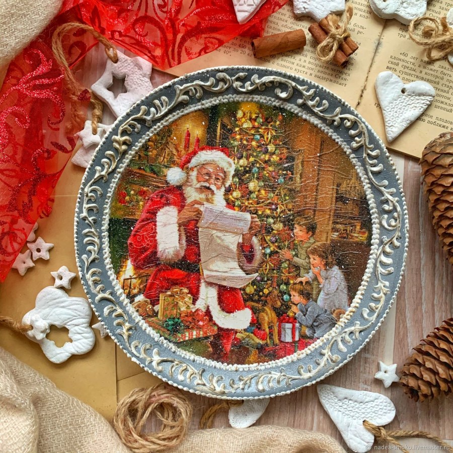 Тарелочка декоративная новый год