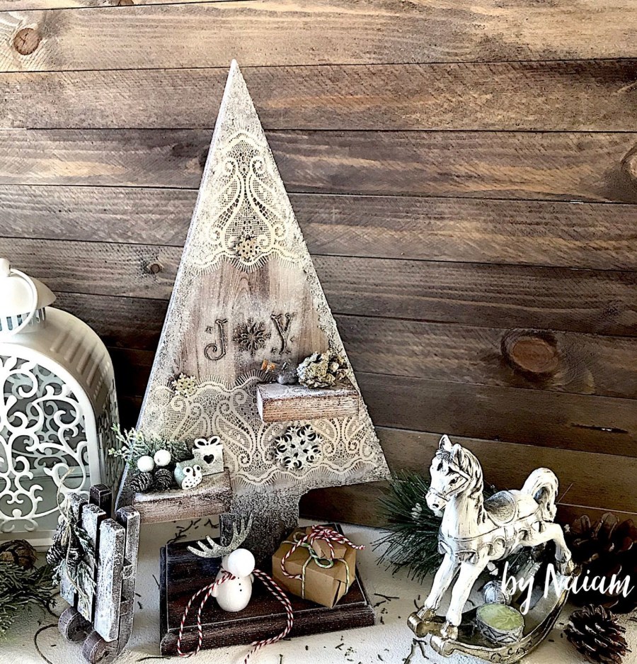 Декорирование деревянной елочки