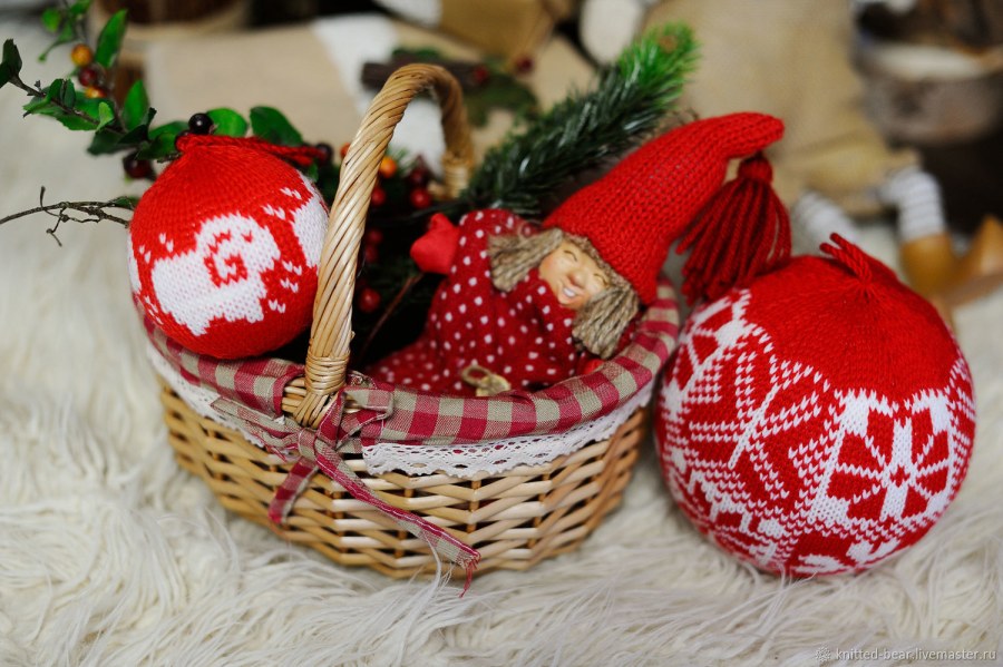 Вязаная композиция на новый год