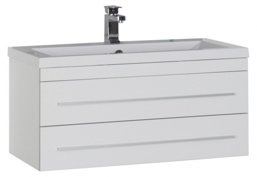 Тумба с раковиной Aquanet Верона 100 подвесная белая