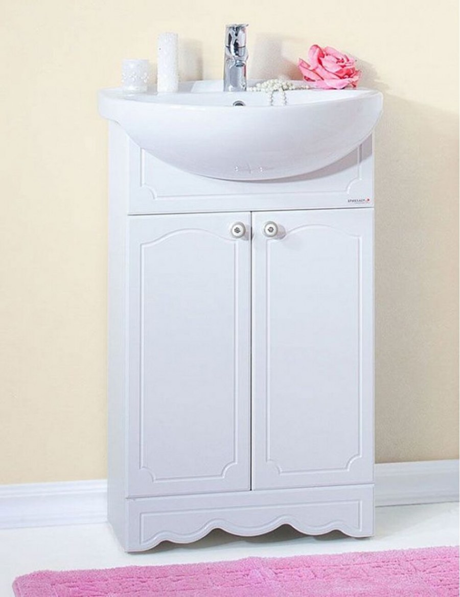 Тумба Лючия 55 см белая/Бриклаер