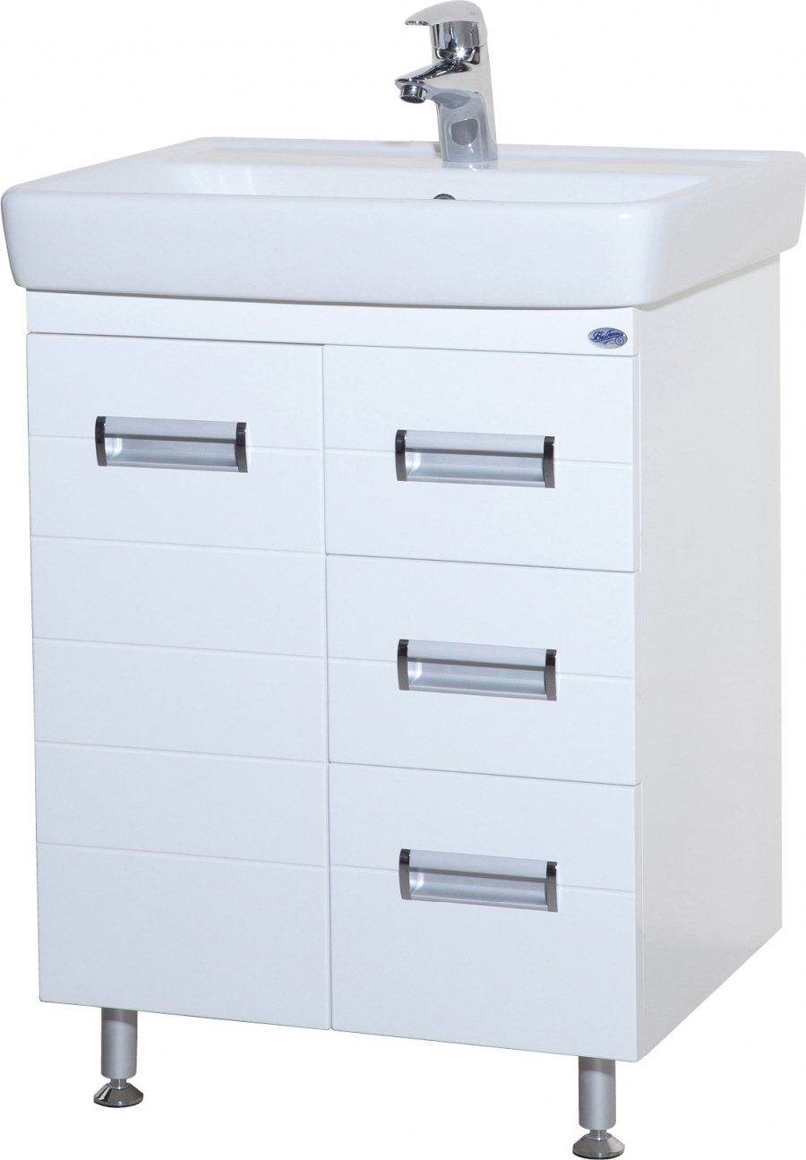 Тумба с раковиной bellezza Сиена 80 белая с бельевой корзиной