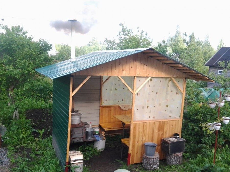 Навес для рукомойника на даче