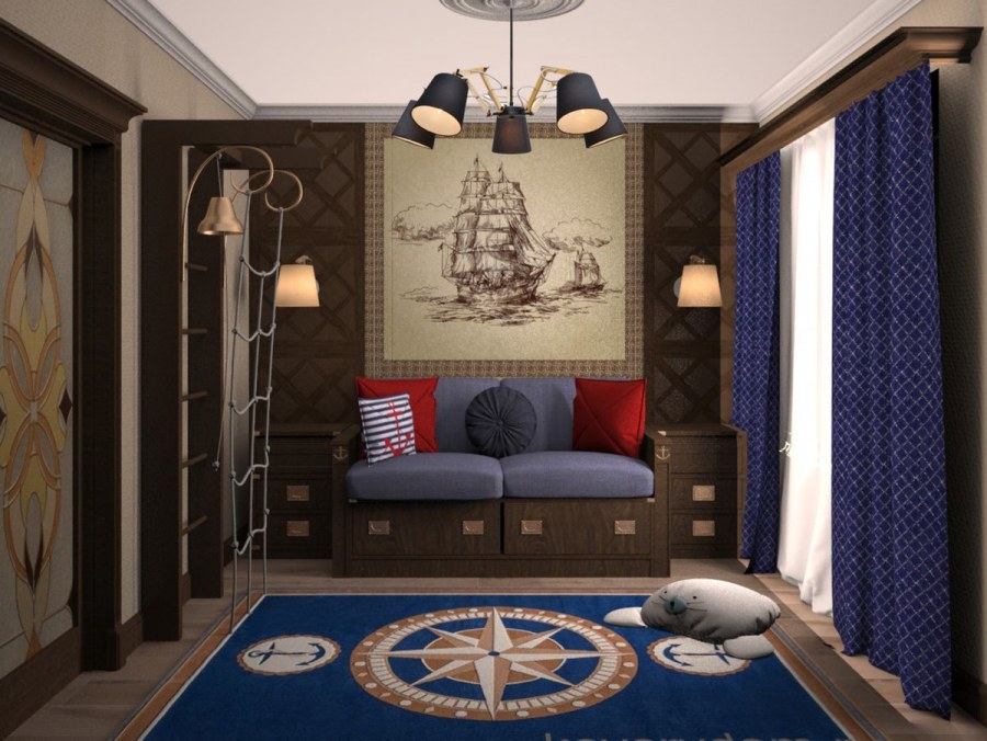 Мужская спальня в английском стиле