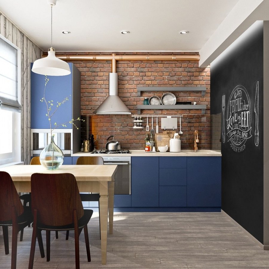 Кухня в стиле лофт 14м2