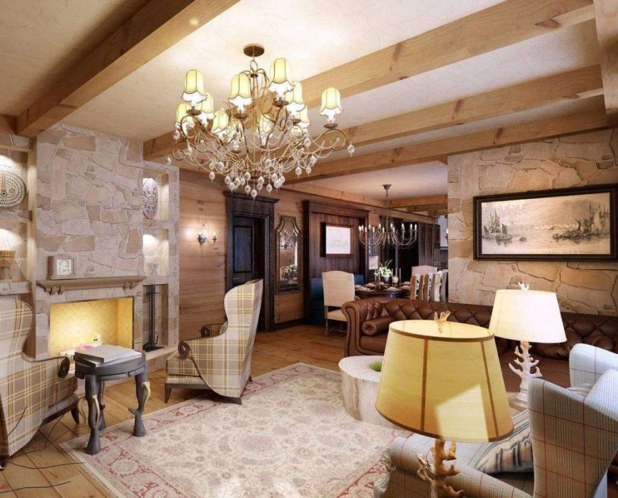 Потолок в стиле Шале