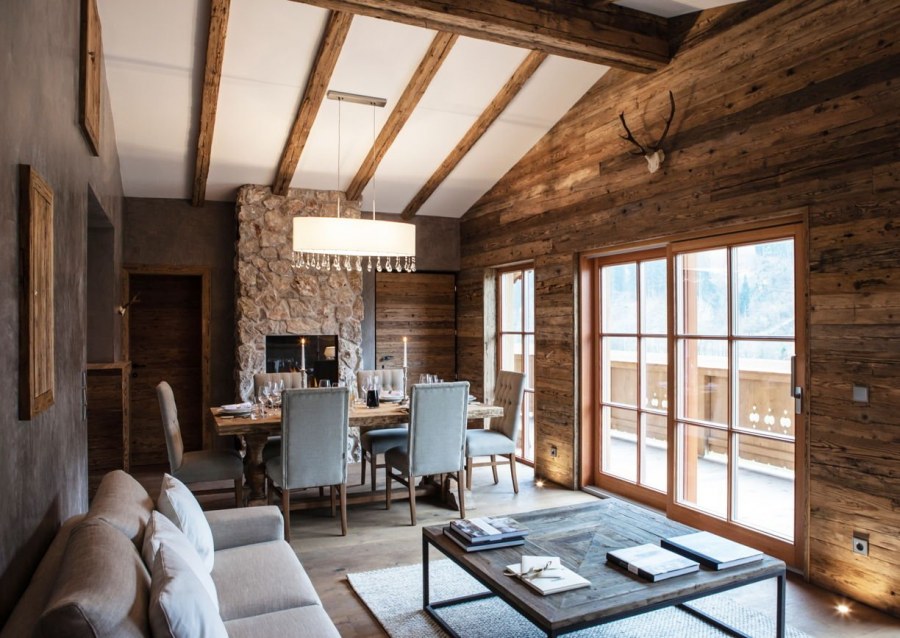 Потолок Шале в интерьере