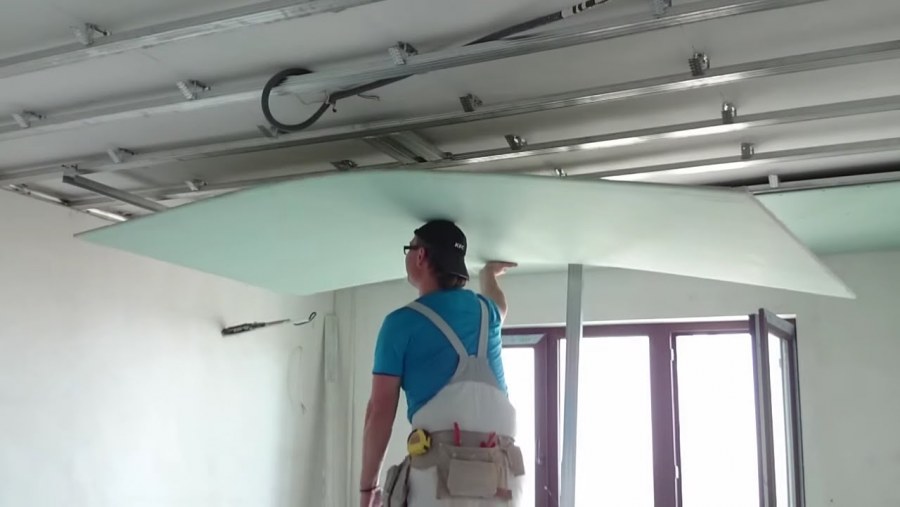 Крепление гипсокартона к потолку